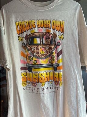 Simply Southern White Tee with Retro Floral Van Graphic